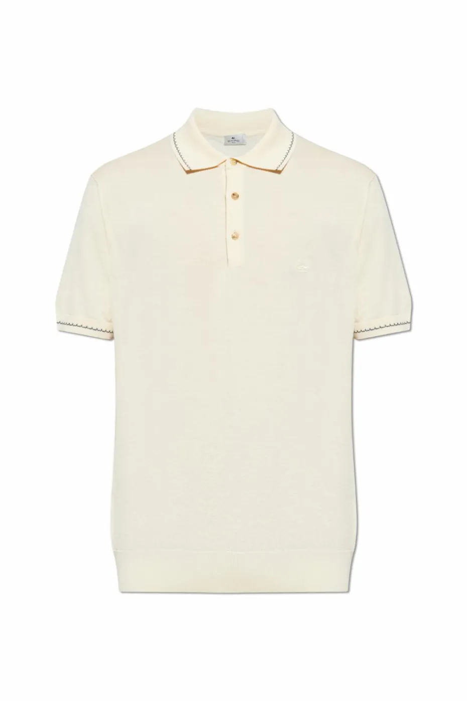 Etro cream Polo with embroidered logo