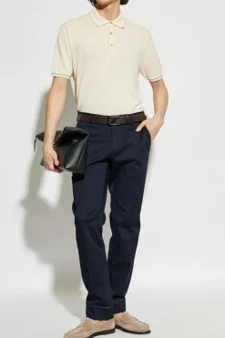 Etro cream Polo with embroidered logo