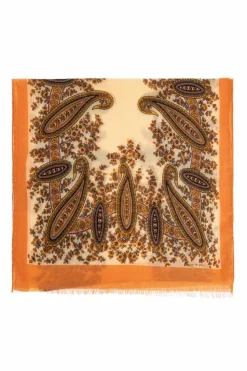 Etro cream Scarf with decorative pattern