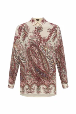 Etro cream Silk shirt with print