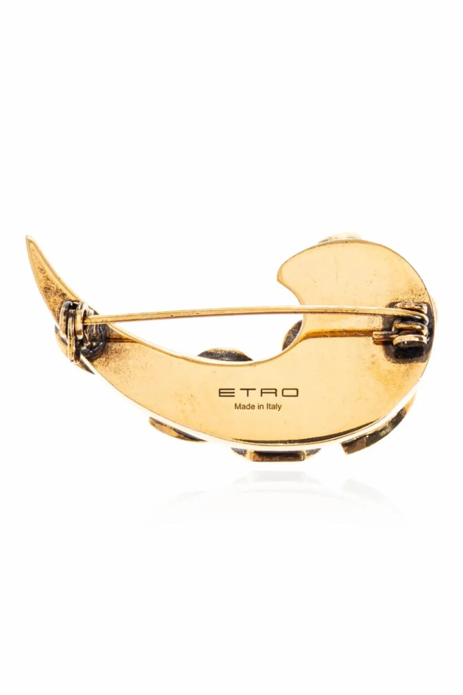 Etro GOLD Brooch with colorful crystals