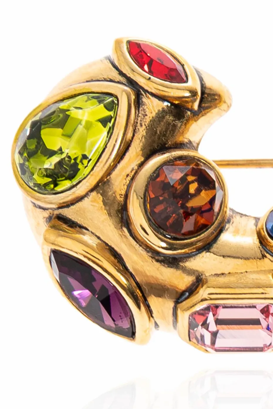 Etro GOLD Brooch with colorful crystals