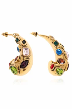 Etro GOLD Earrings with colorful crystals