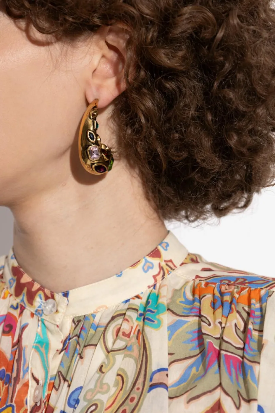 Etro GOLD Earrings with colorful crystals