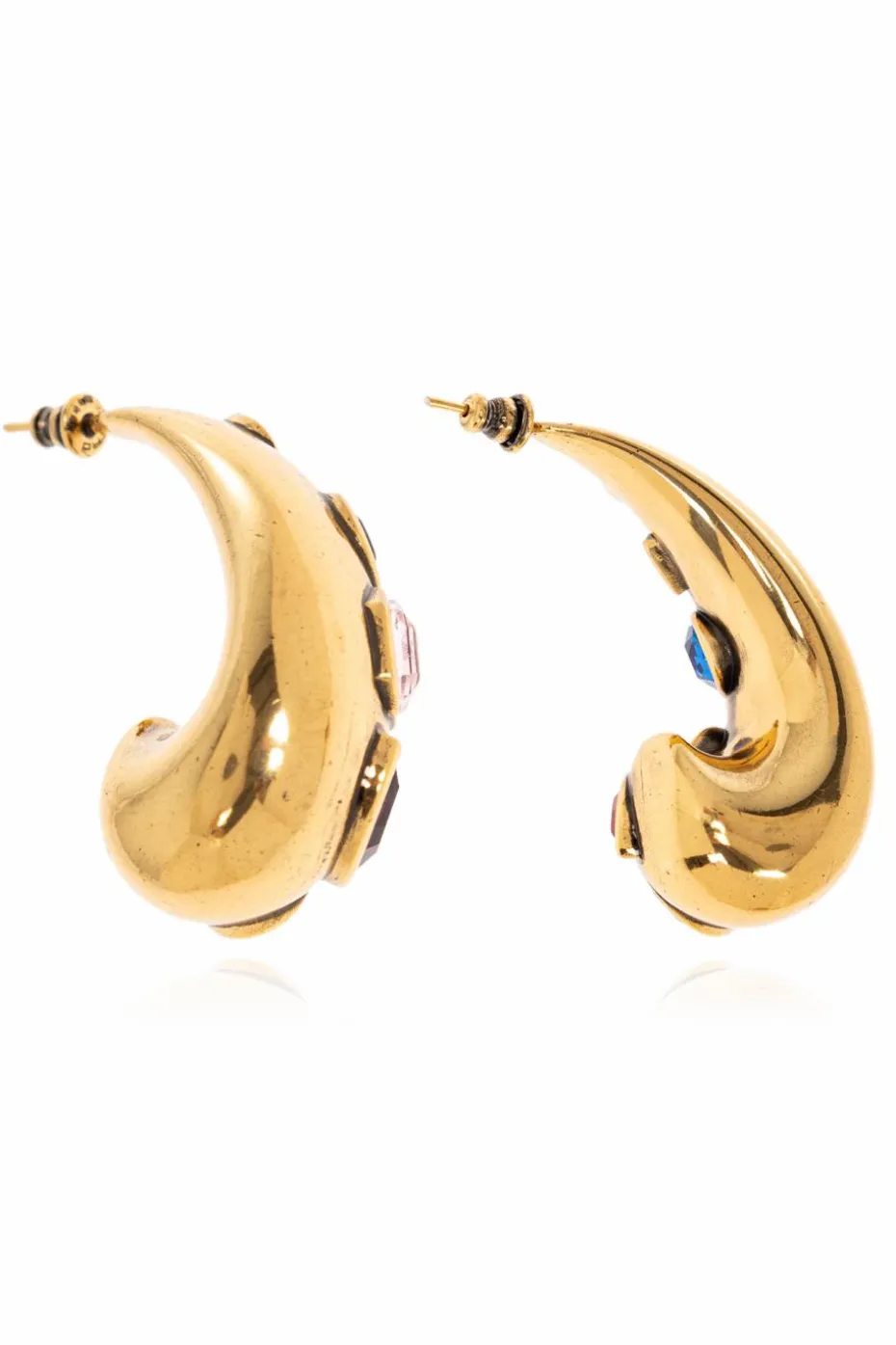 Etro GOLD Earrings with colorful crystals