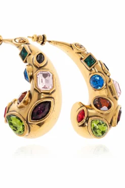 Etro GOLD Earrings with colorful crystals