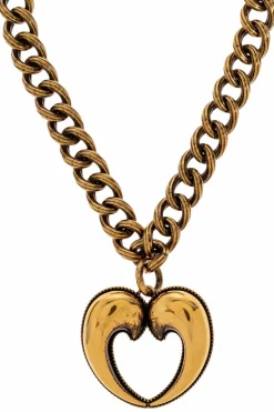 Etro GOLD Short necklace with heart-shaped pendant