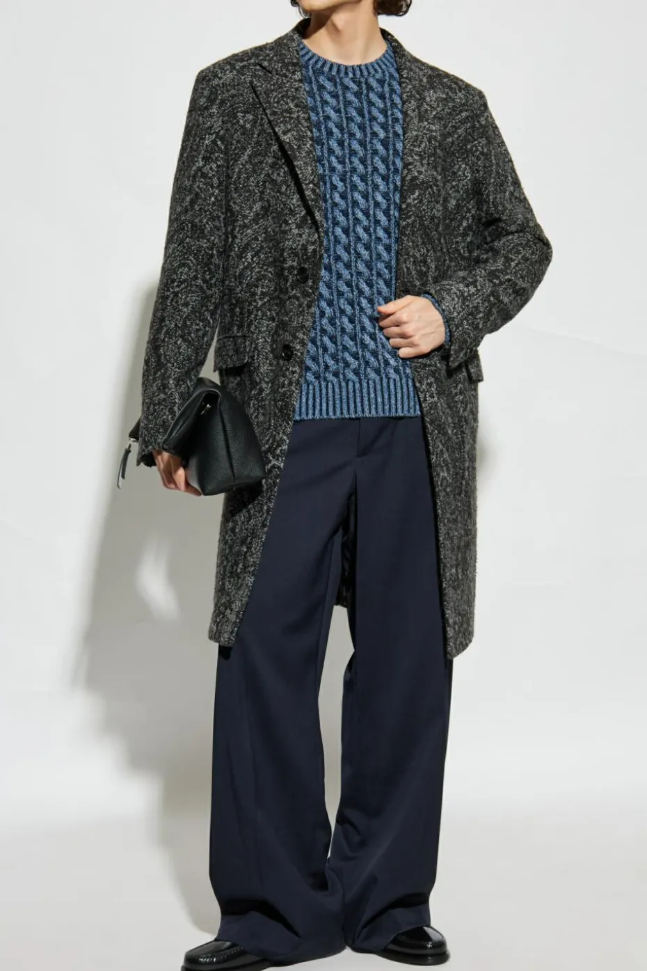 Etro GREY Coat with open lapels