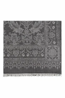 Etro GREY Scarf with a decorative pattern