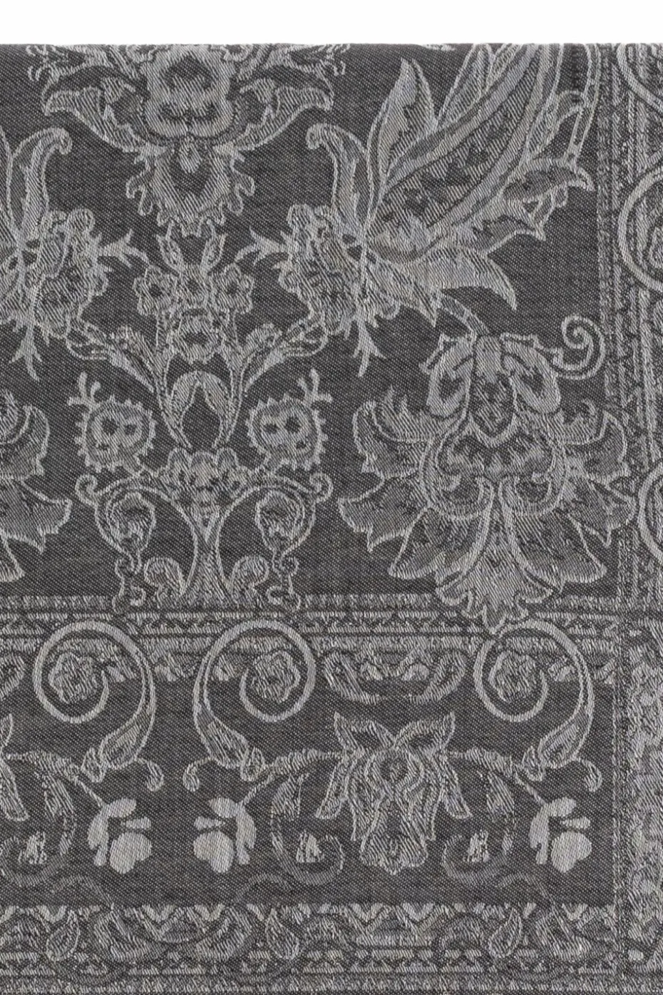 Etro GREY Scarf with a decorative pattern