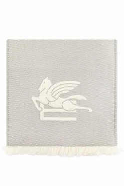 Etro GREY Scarf with logo