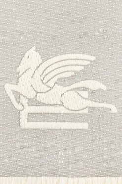 Etro GREY Scarf with logo