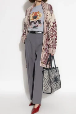 Etro GREY T-shirt with a pattern