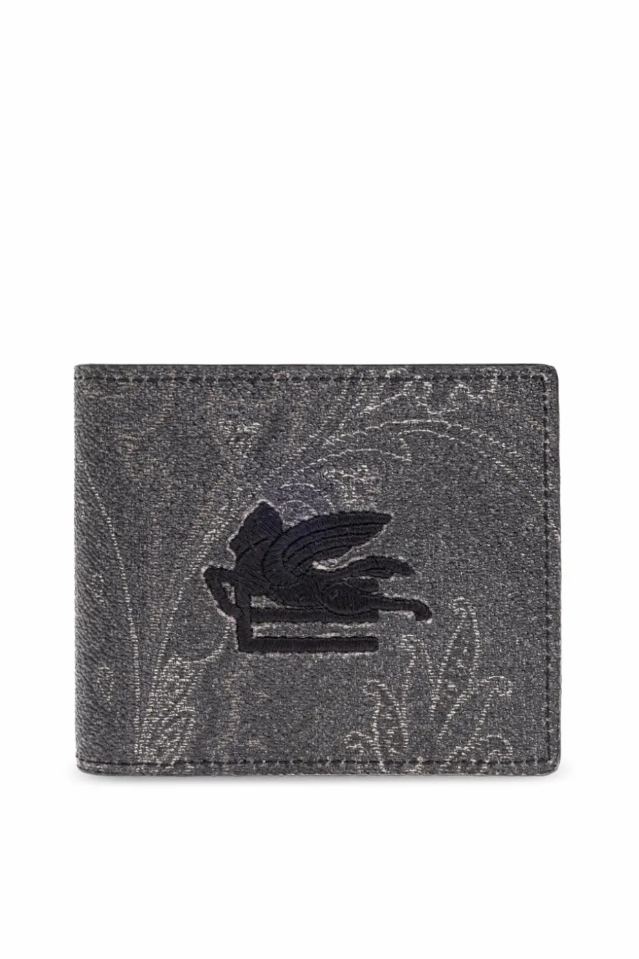 Etro GREY Wallet with embroidered logo