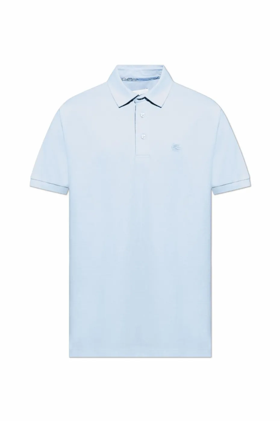 Etro light blue Polo with embroidered logo