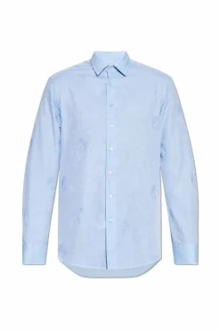 Etro light blue Shirt with decorative pattern