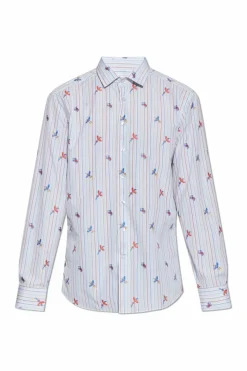 Etro light blue Striped shirt