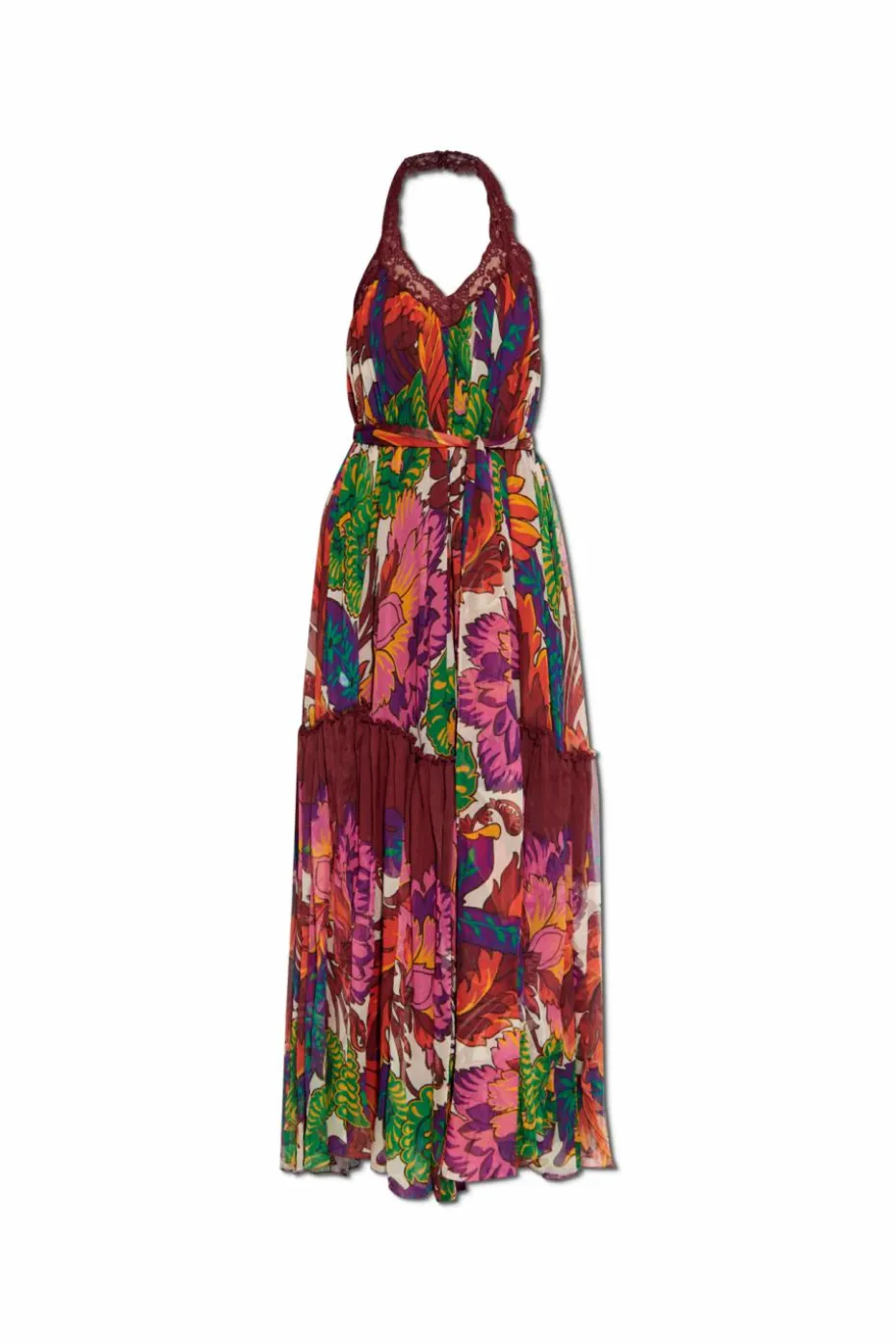Etro MULTICOLOUR Silk dress with lace inserts