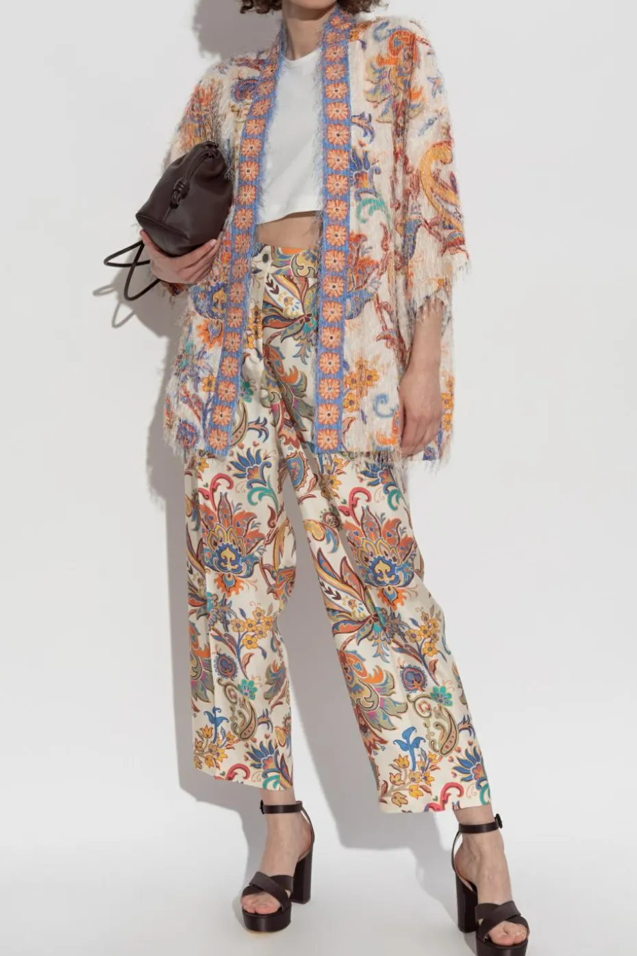 Etro MULTICOLOUR Silk pleated trousers