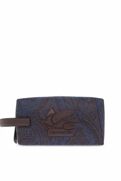 Etro NAVY BLUE Cosmetic bag with pattern