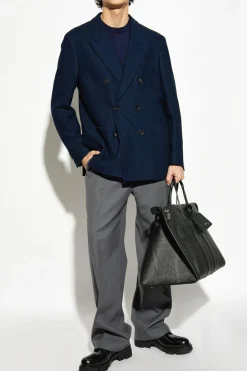 Etro NAVY BLUE Cotton blazer with closed lapels