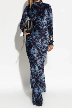 Etro NAVY BLUE Dress with velvet finish