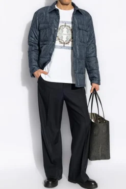 Etro NAVY BLUE Padded jacket with pockets