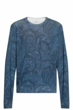 Etro NAVY BLUE Patterned sweater