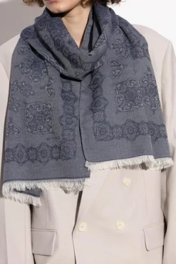 Etro NAVY BLUE Patterned scarf
