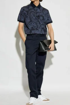 Etro NAVY BLUE Patterned polo