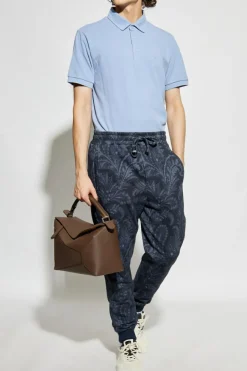 Etro NAVY BLUE Patterned sweatpants