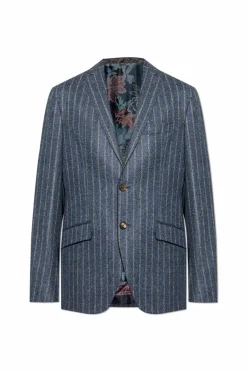 Etro NAVY BLUE Pinstripe patterned blazer