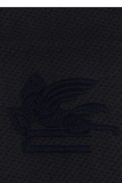 Etro NAVY BLUE Scarf with logo