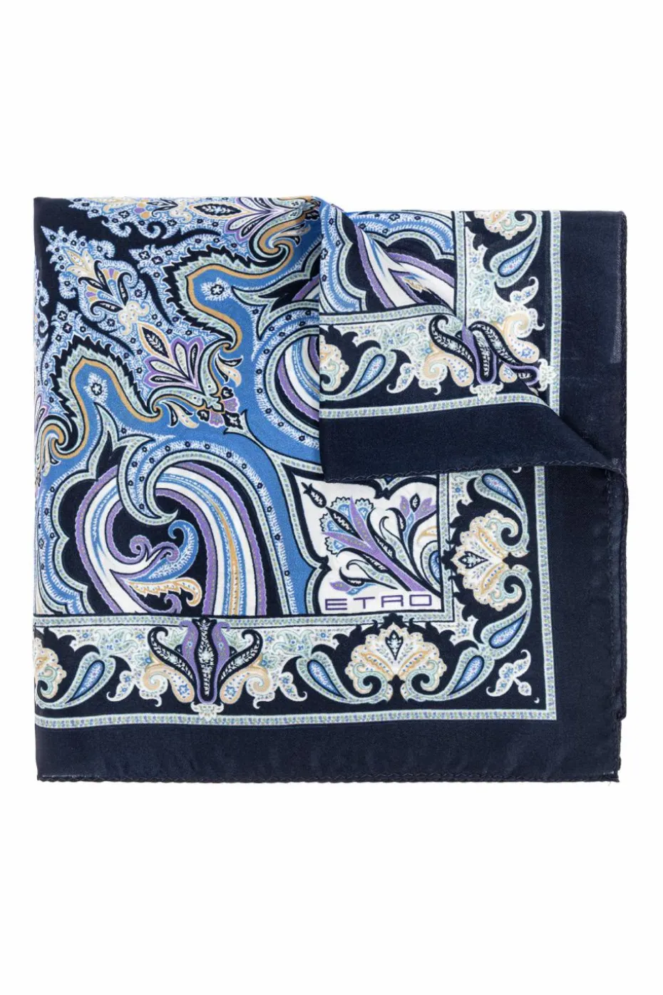 Etro NAVY BLUE Silk pocket square