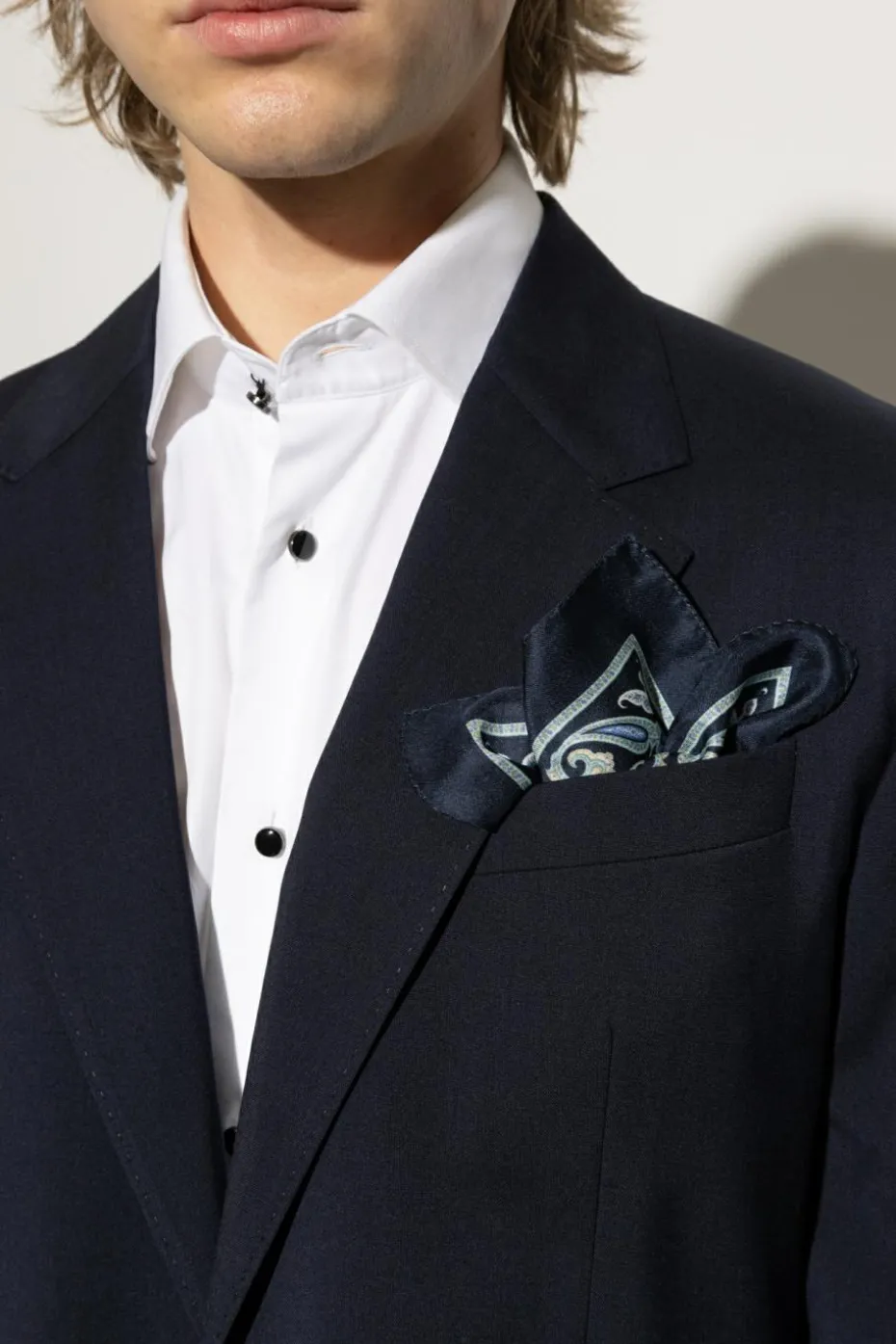 Etro NAVY BLUE Silk pocket square