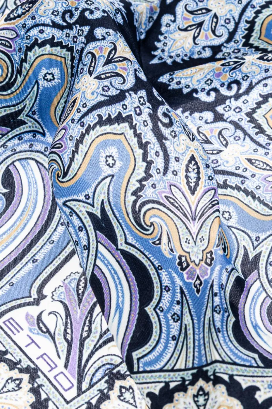 Etro NAVY BLUE Silk pocket square