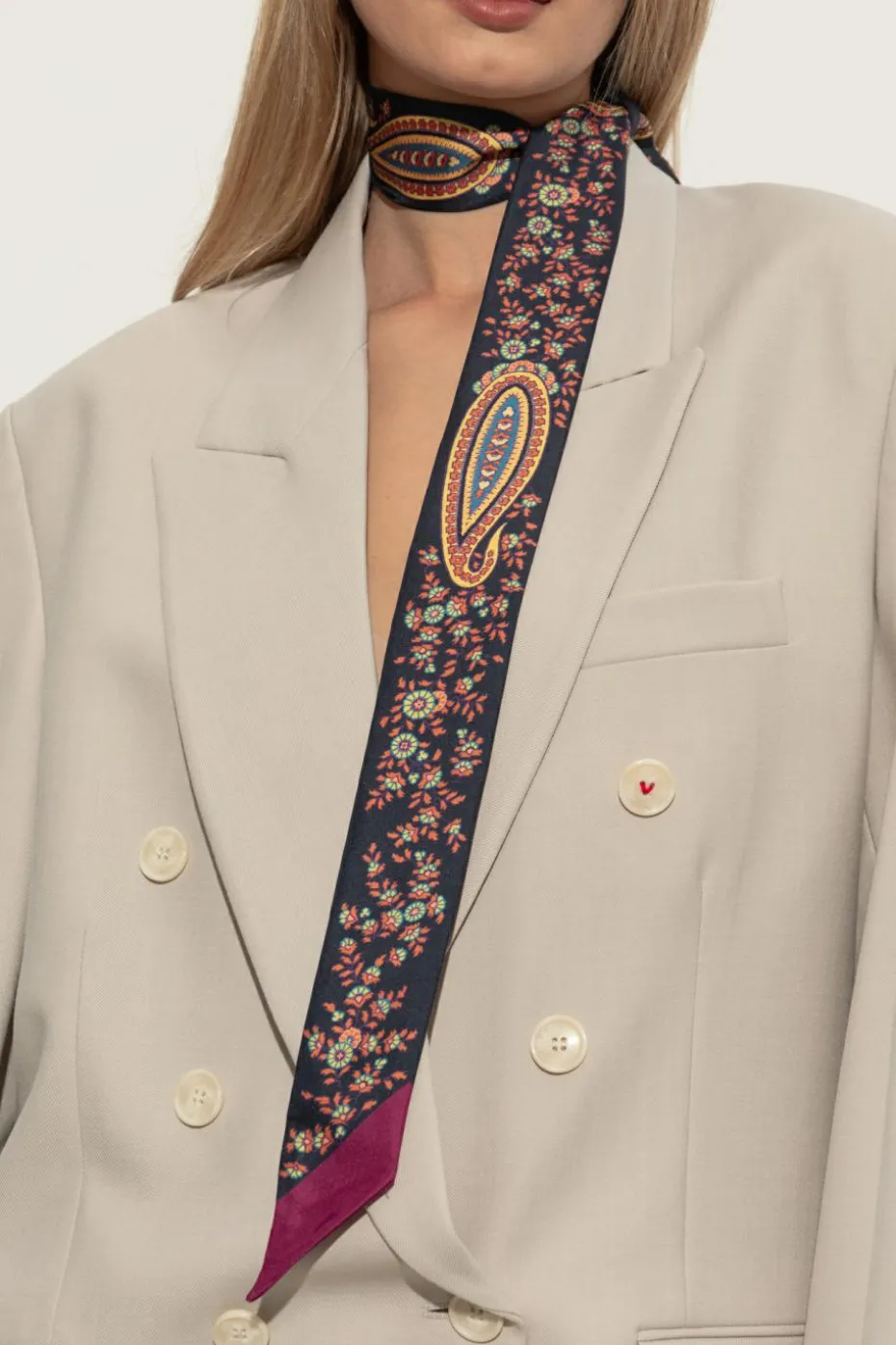 Etro NAVY BLUE Silk scarf