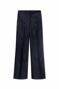 Etro NAVY BLUE Trousers with silk trim