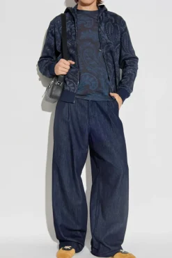 Etro NAVY BLUE T-shirt with a pattern