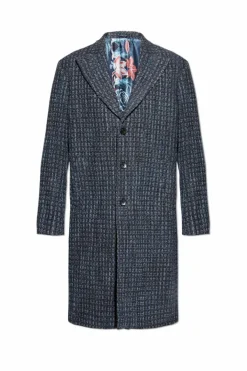 Etro NAVY BLUE Wool coat