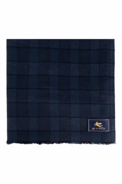 Etro NAVY BLUE Wool scarf