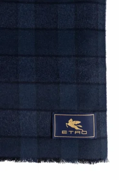 Etro NAVY BLUE Wool scarf