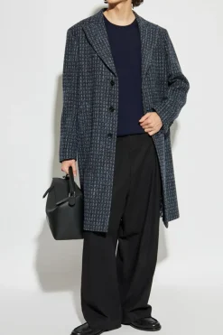 Etro NAVY BLUE Wool sweater with embroidered logo