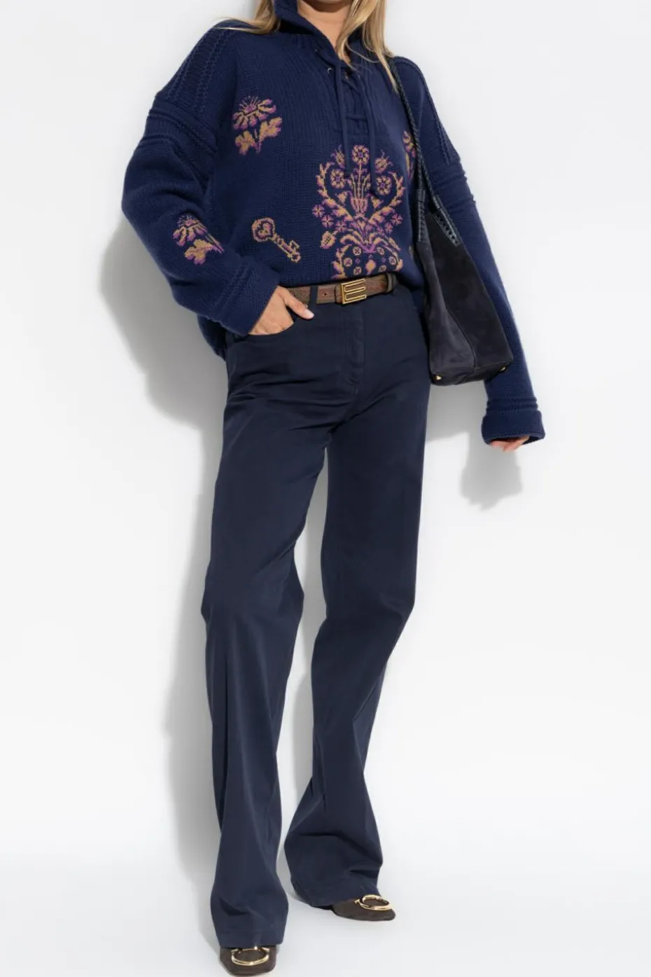 Etro NAVY BLUE Wool sweater