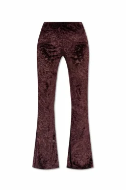 Etro PURPLE Trousers with a velvet pattern