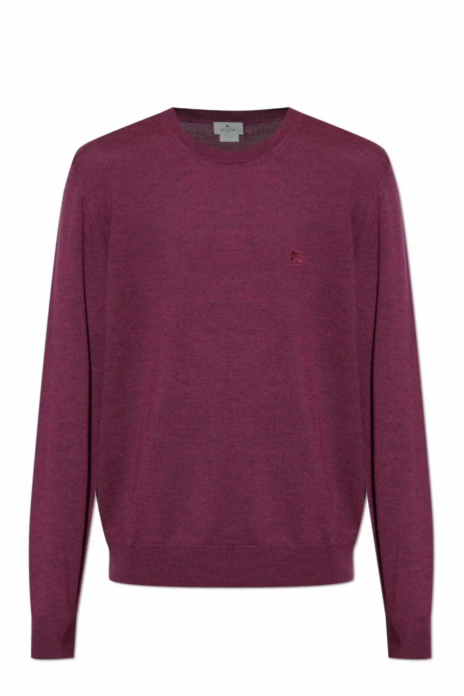Etro PURPLE Wool sweater with embroidered logo