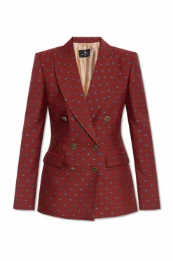 Etro RED Patterned double-breasted blazer