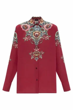 Etro RED Silk shirt with print