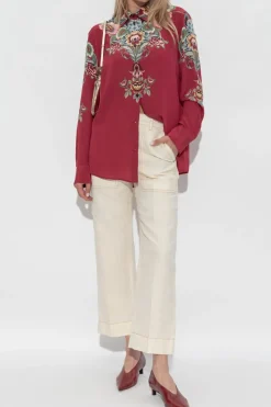 Etro RED Silk shirt with print