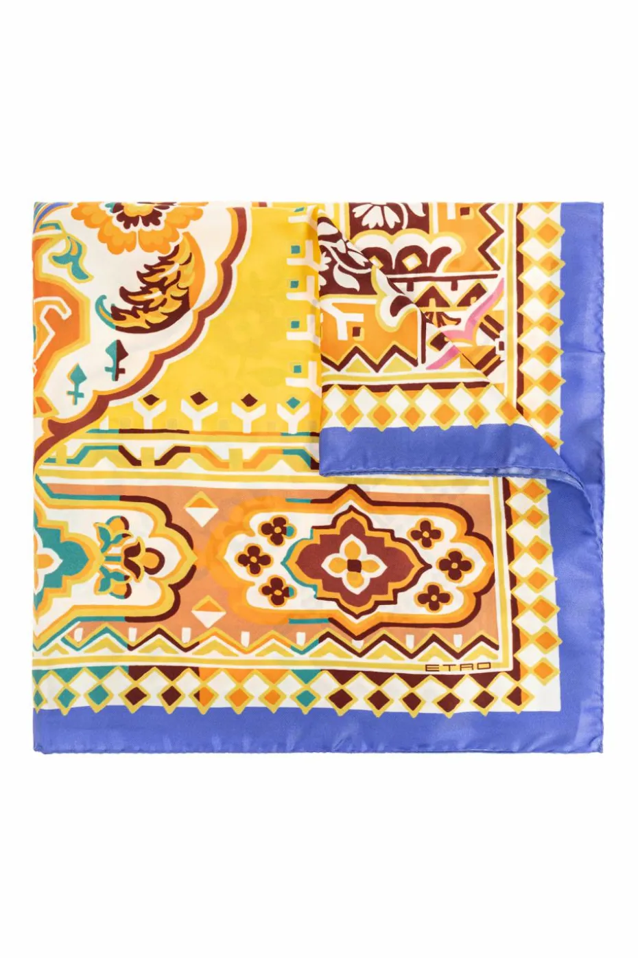 Etro YELLOW Silk scarf with print